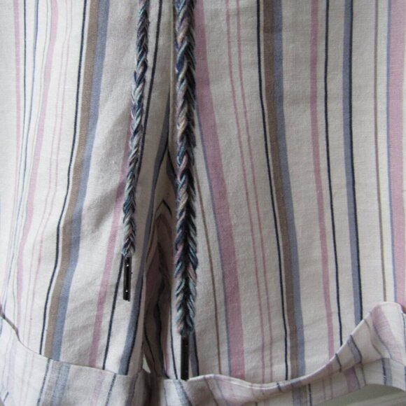 EDDIE BAUER SHORTS WOMENS STRIPED LINEN BLEND CUFFED LOUNGE BAGGY XL - Picture 4 of 13